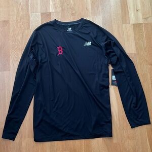Brand-New Black New Balance Boston Red Sox Branded Light Weight Long-Sleeve T XL